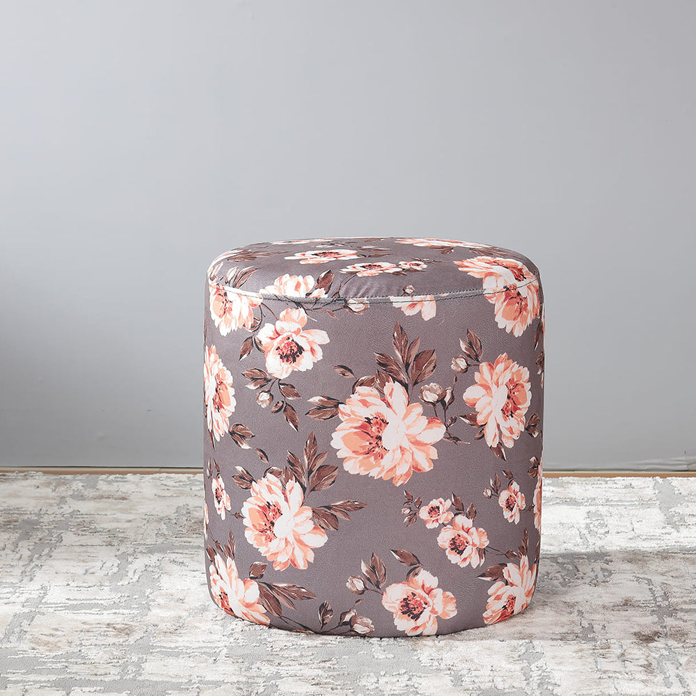 Floral Round Pouf
