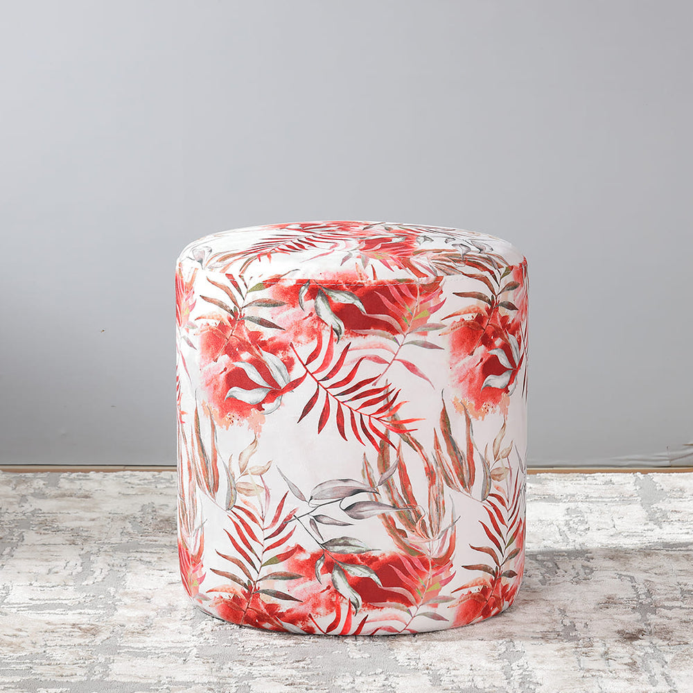 Floral Round Pouf