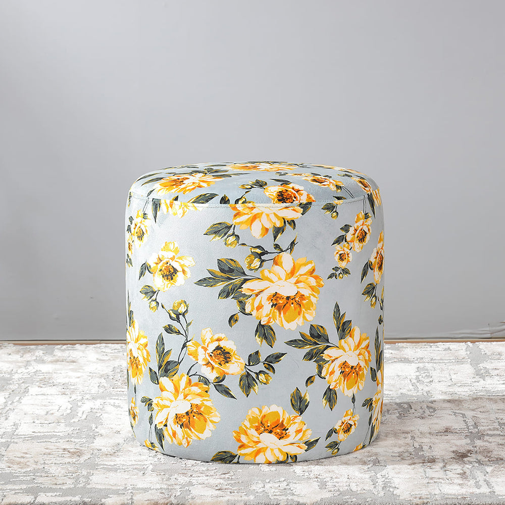 Floral Round Pouf