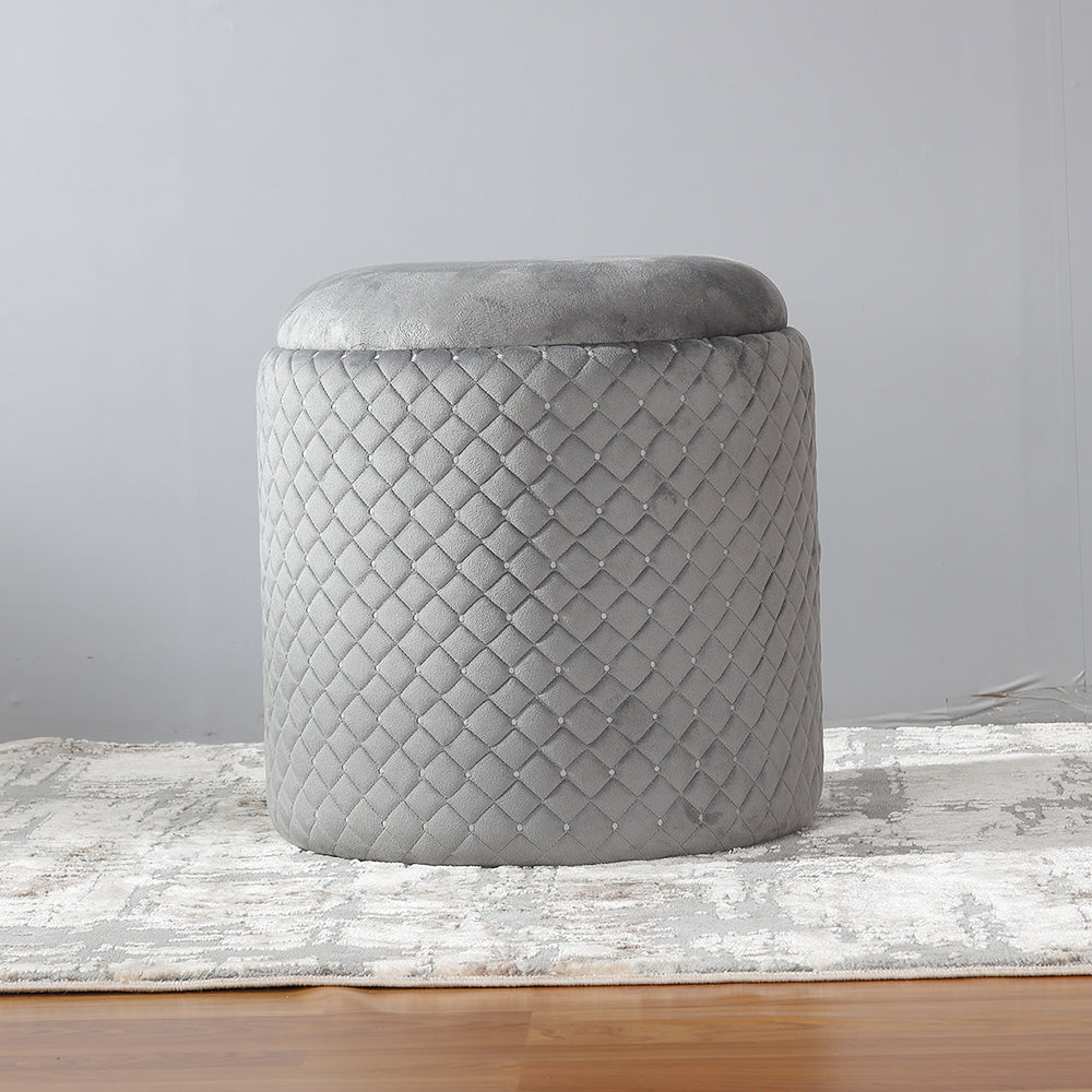 Round Diamond Stitch Pouf
