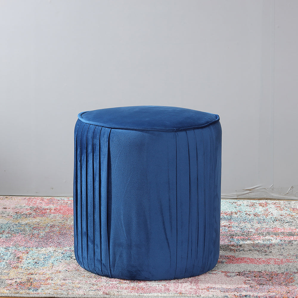 Round Pleated Pouf