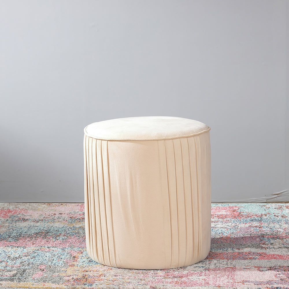 Round Pleated Pouf
