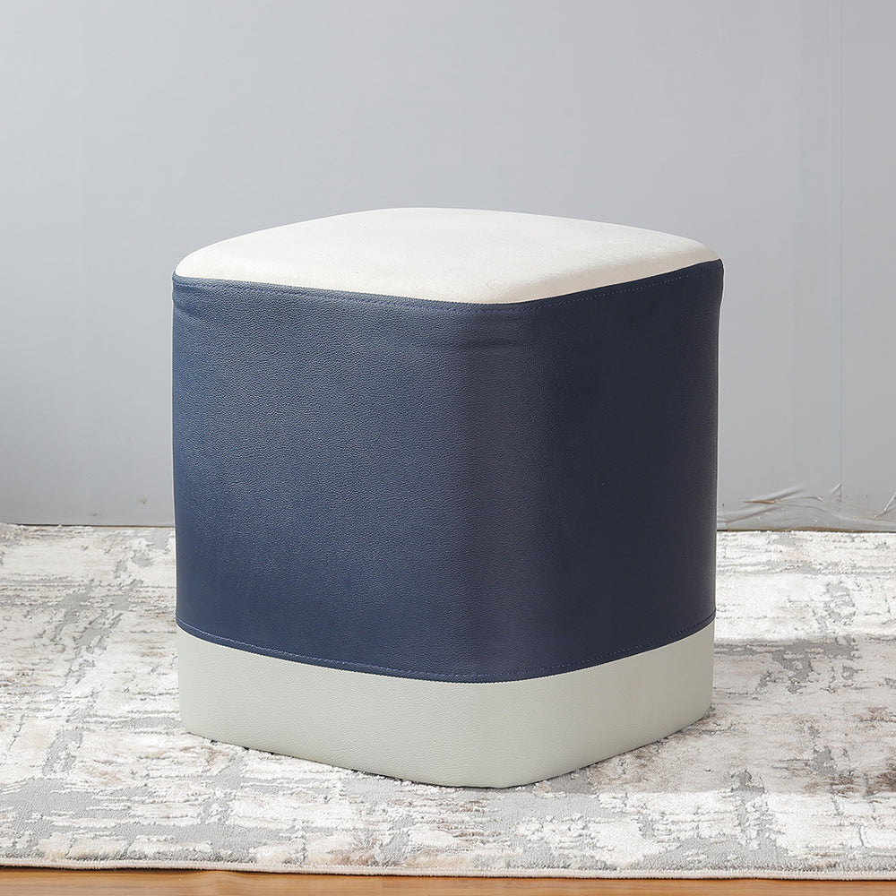 Tricolor Square Pouf
