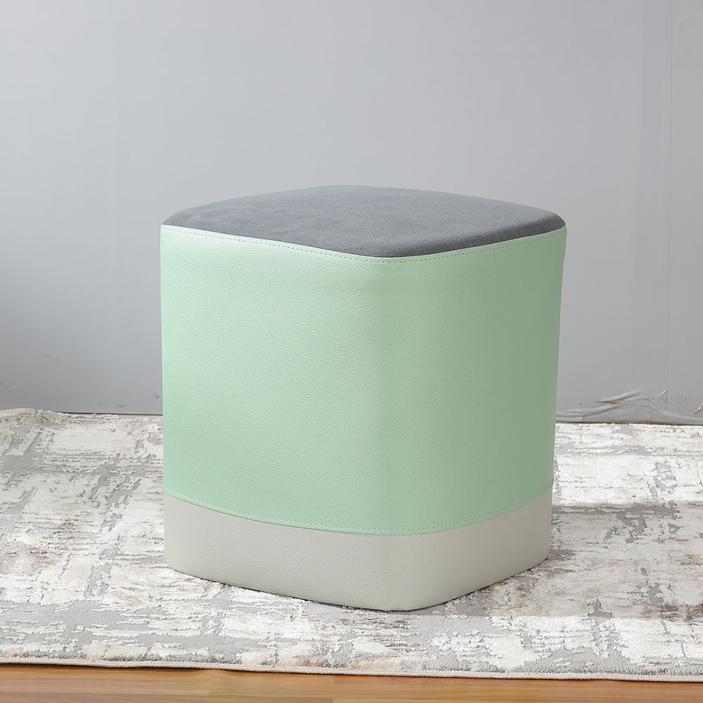 Tricolor Square Pouf