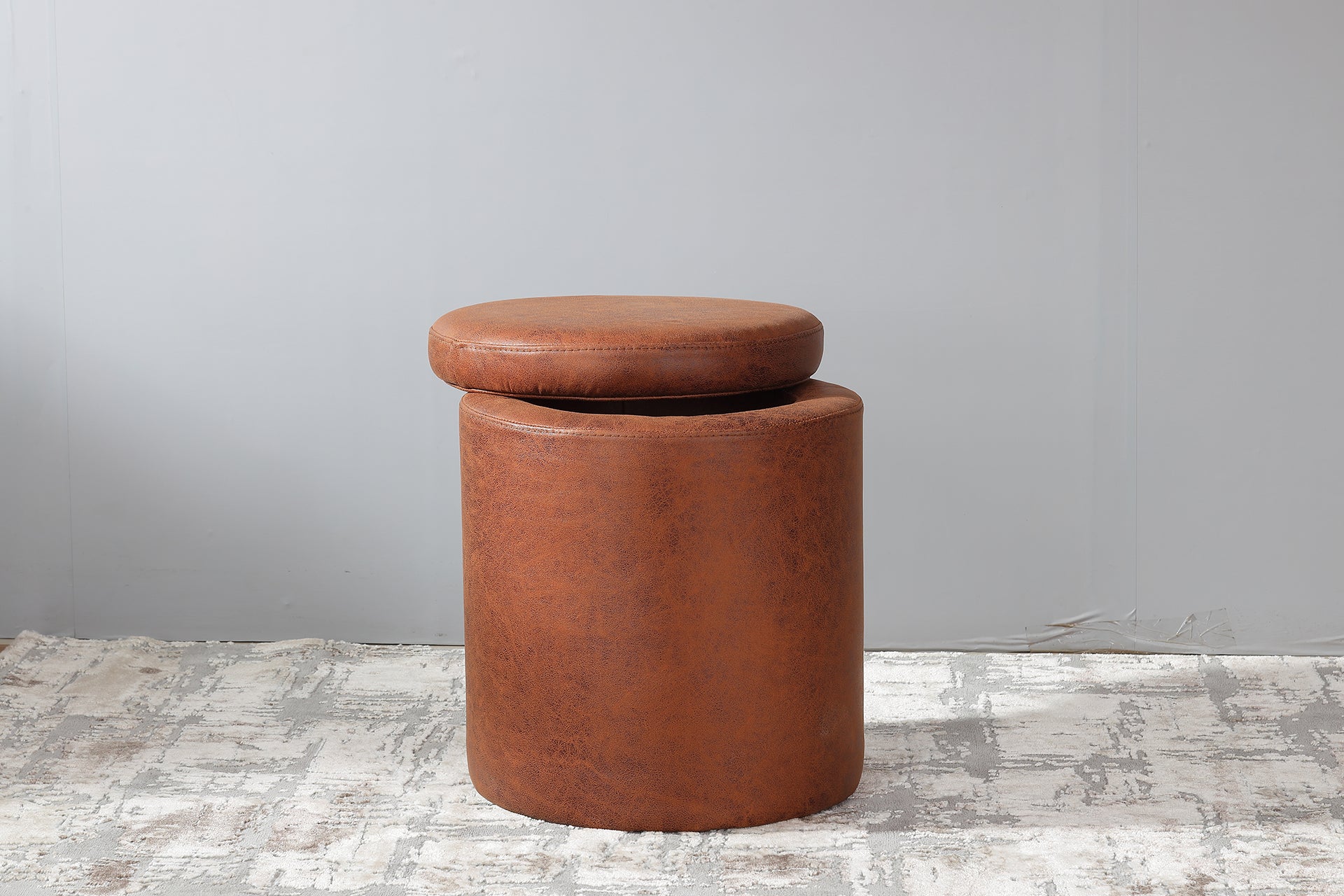 Solid Color Storage Pouf