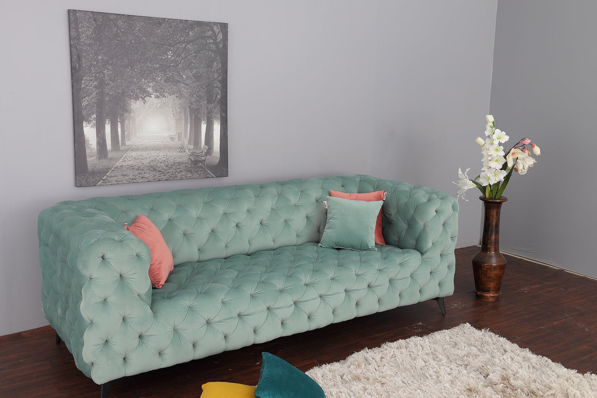 3 S Full Tuft Block Chester Sofa