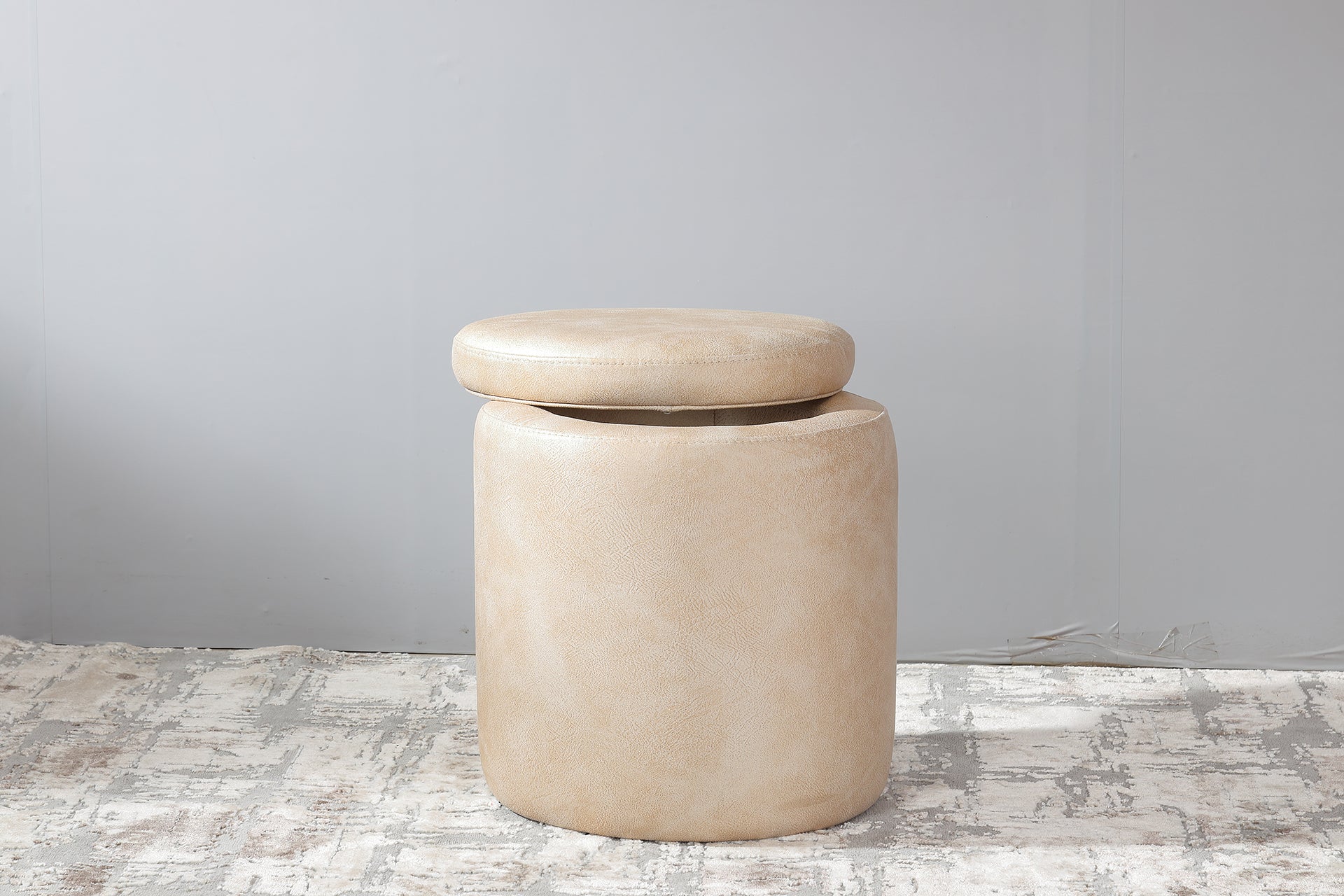 Solid Color Storage Pouf