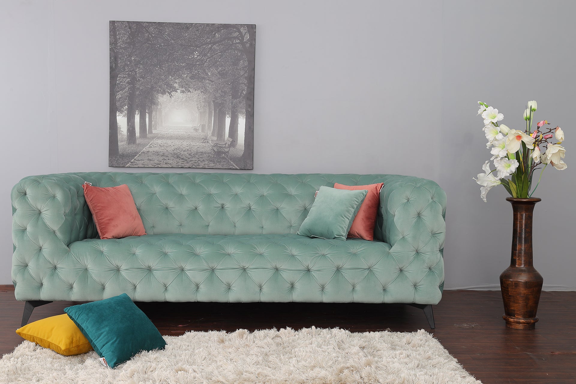 3 S Full Tuft Block Chester Sofa