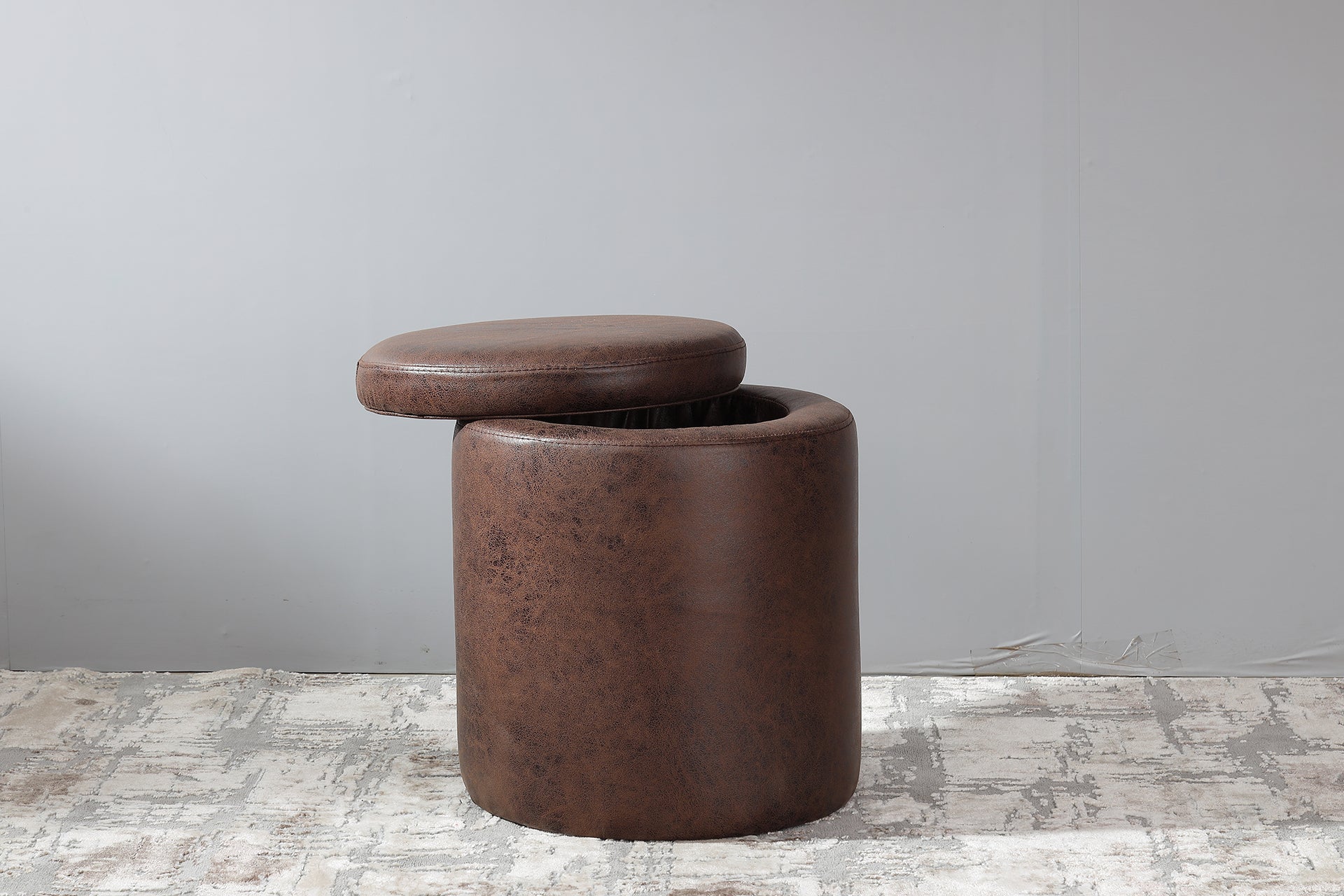 Solid Color Storage Pouf