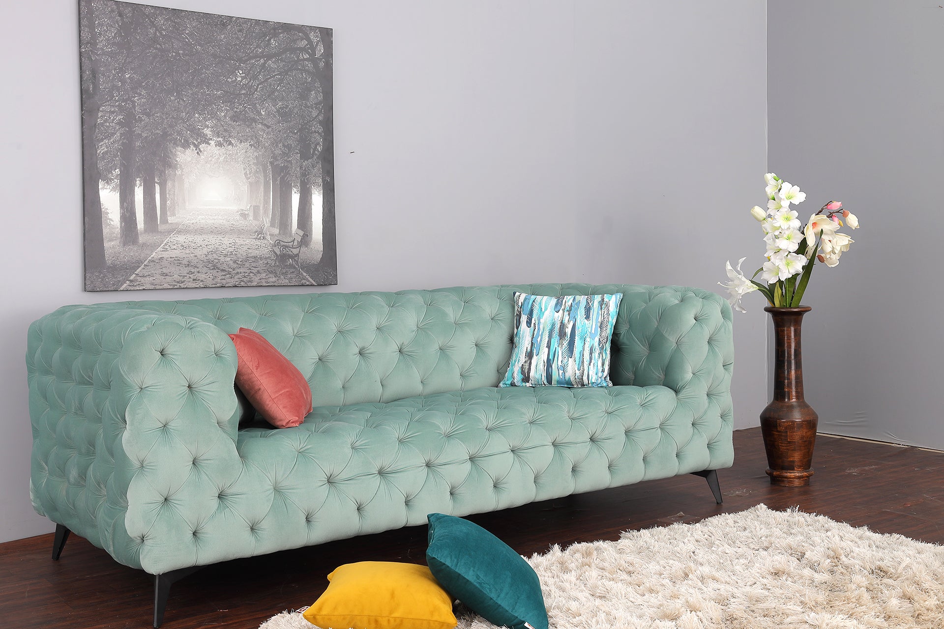 3 S Full Tuft Block Chester Sofa